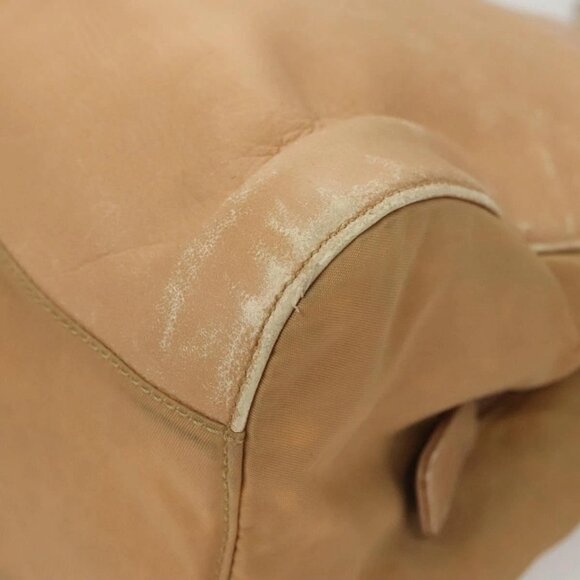 PRADA Chain Shoulder Bag Leather Beige Gold Auth 122203 - Picture 5 of 16